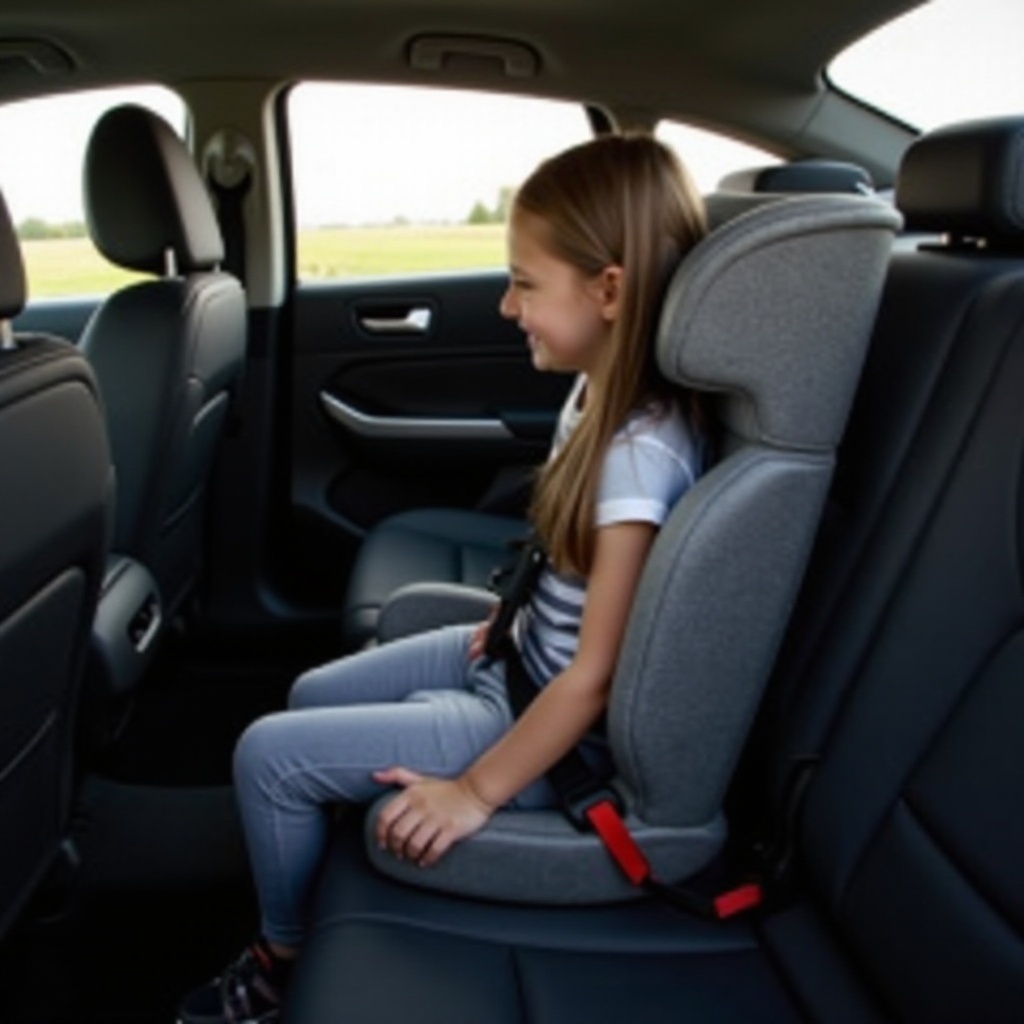 slim booster seat with 5-point harness
